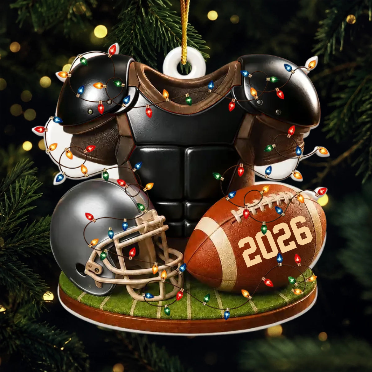 Personalized Football Ornament 2026, Custom Jersey & Helmet Keepsake