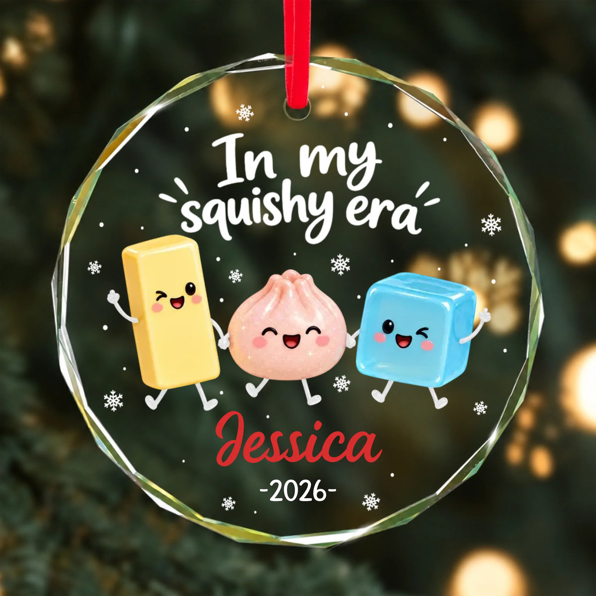 The Year I Did A Lot Of Squishy Hunting 2D Flat - Personalized Crystal Ornament - Squishy Lover Christmas Keepsake