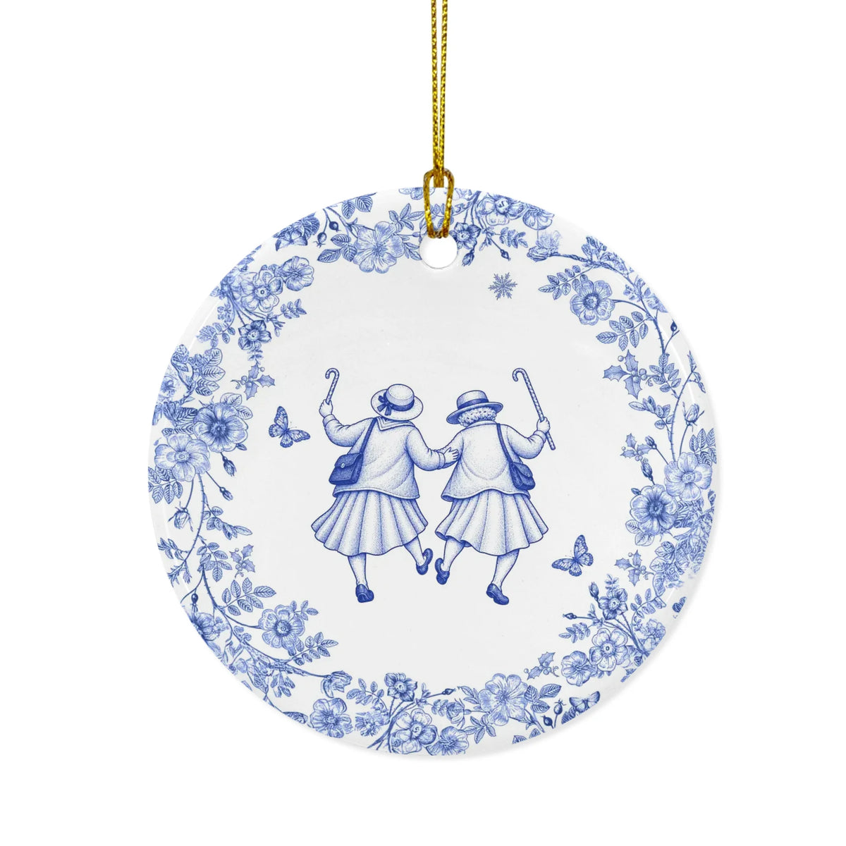 Custom Ceramic Ornament - Personalized Best Friend Christmas Birthday Gifts For Women, Besties, Sisters, BFF - Always In Step