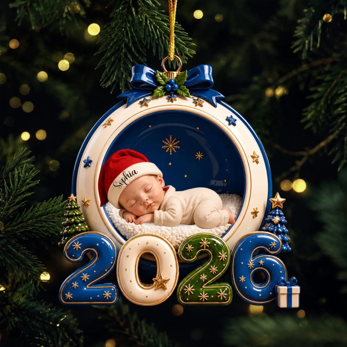 Wrapped In Christmas Love 2026 - Real 3D Raised Ornament