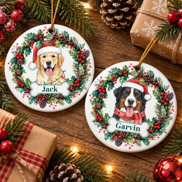 Custom_Pet_Portrait_Christmas_Watercolor_Art_Personalized_Ornament_1