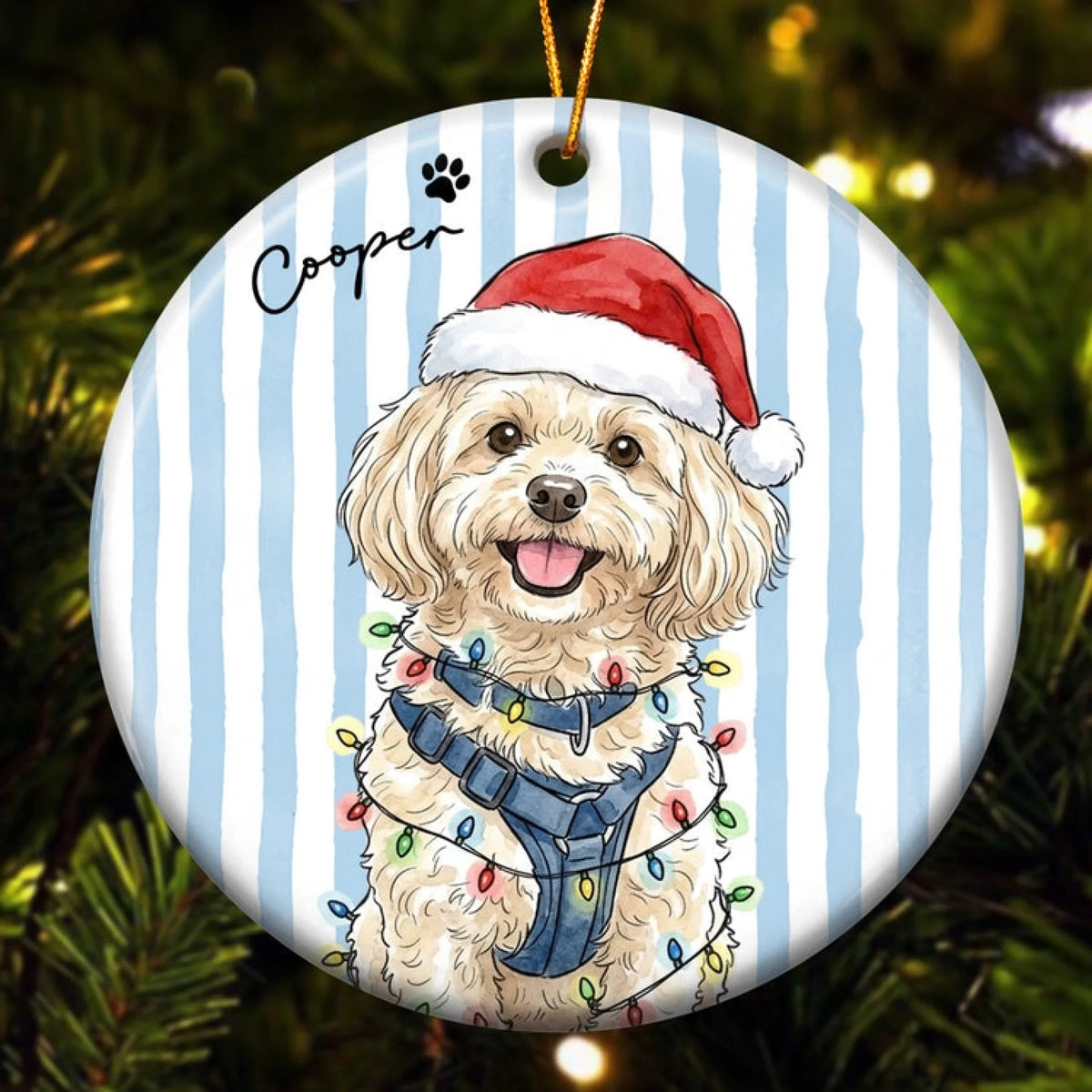 Custom-Pet-Christmas-Watercolor-Striped-Pattern-Personalized-Ornament_4