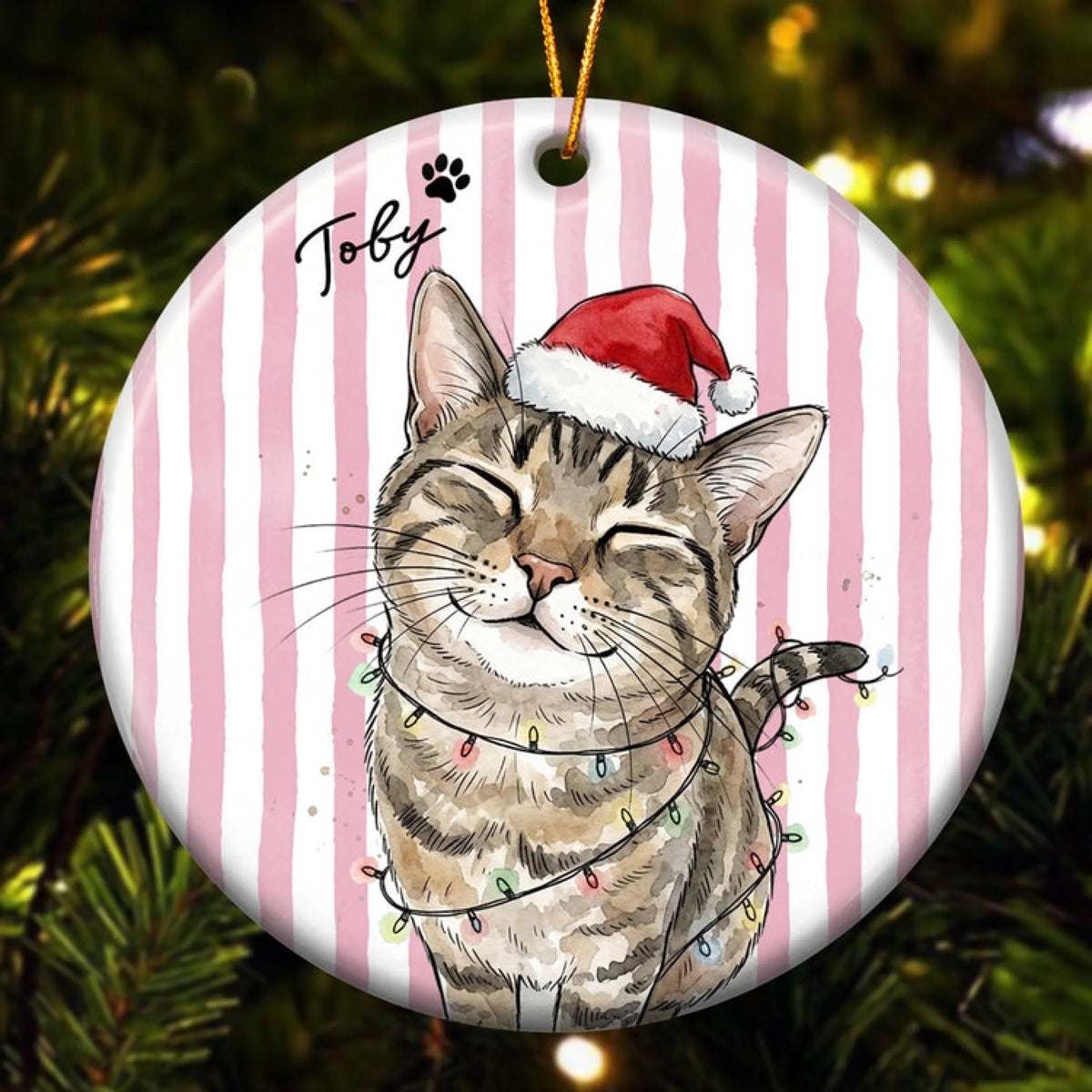Custom-Pet-Christmas-Watercolor-Striped-Pattern-Personalized-Ornament_2