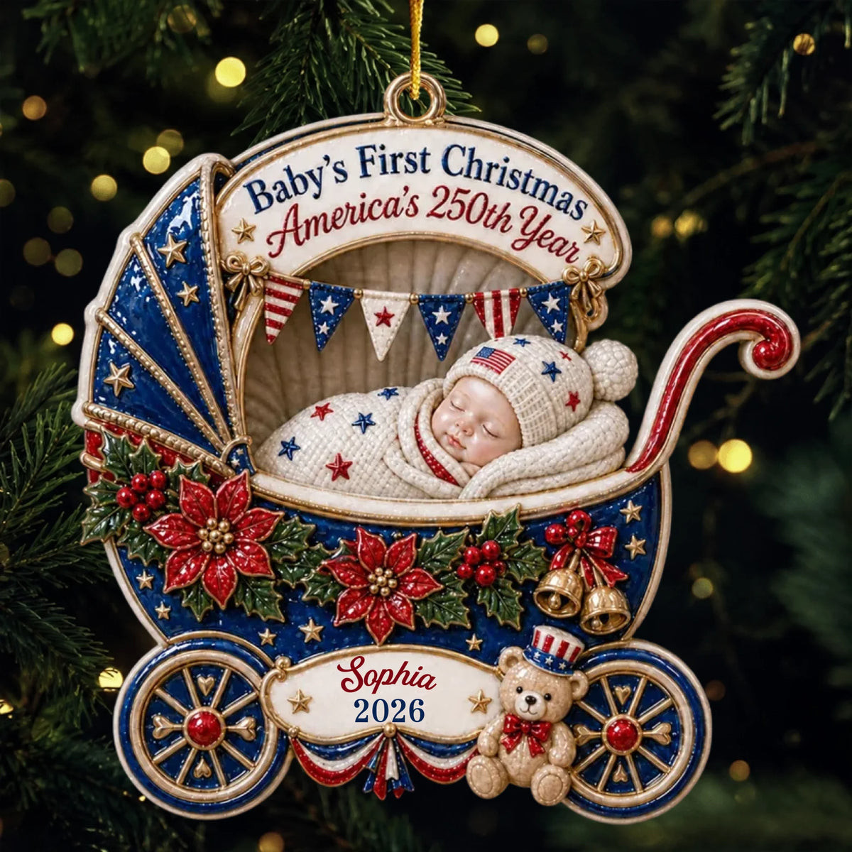 250th Anniversary Christmas - Real 3D Raised Ornament