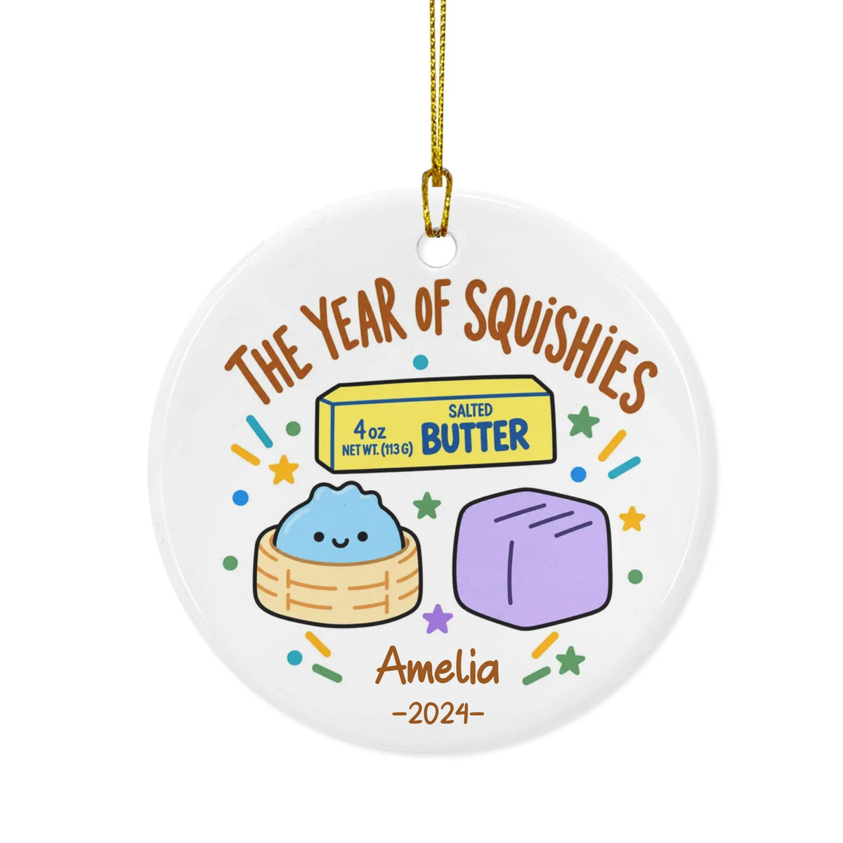 The Year of Squishies - Personalized Ceramic Ornament