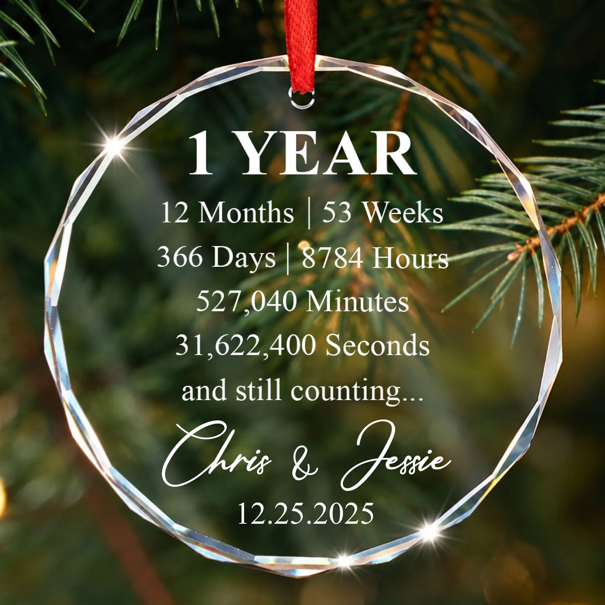 Custom Anniversary Counting Time, Custom Year For Couples, Him, Her, Parents - Personalized Ornament