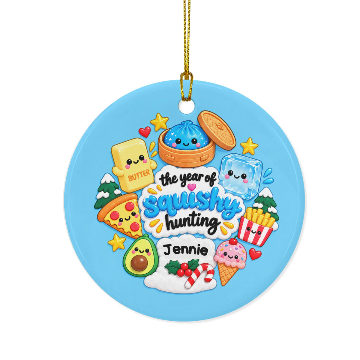 Squishy Hunting Time - Ceramic Ornament - Christmas Gift For Friends, Family
