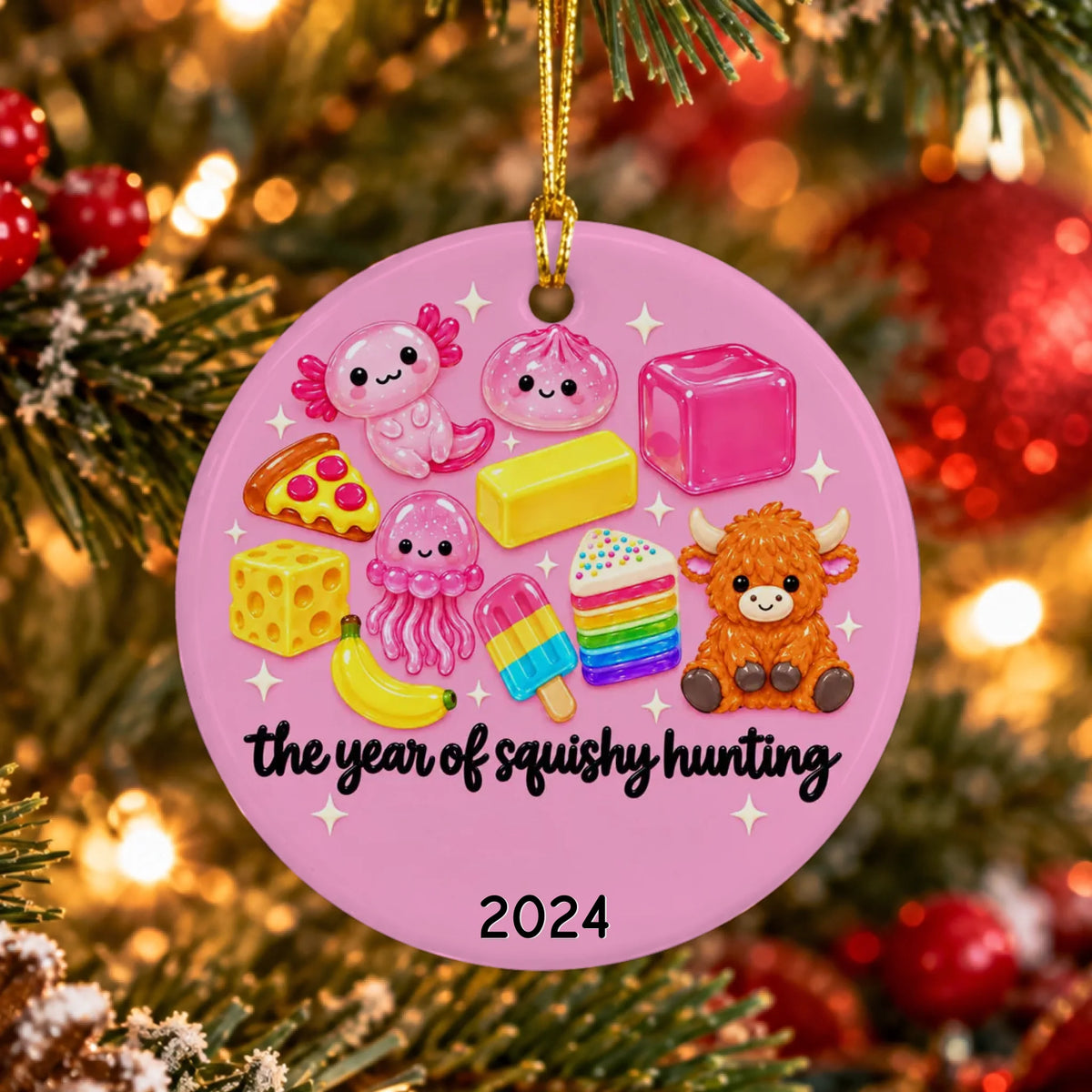 The Year of Squishy Dumpling Cute Characters- Personalized Ceramic Ornament