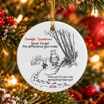 Never Forget The Difference You Make - Thank You Gift - Personalized Ceramic Ornament