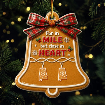 Love Erases The Long Distance - Real 3D Raised Ornament - Personalized Christmas Gifts