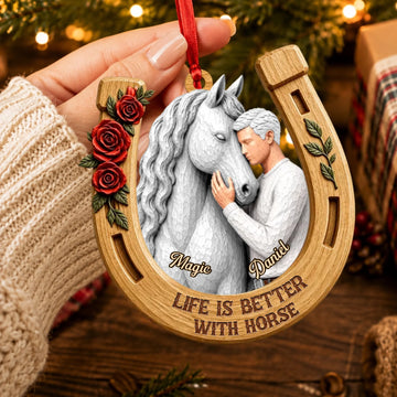 Just A Girl Who Loves Her Horses 3D Ornament - Personalized Gifts for Horse Lovers
