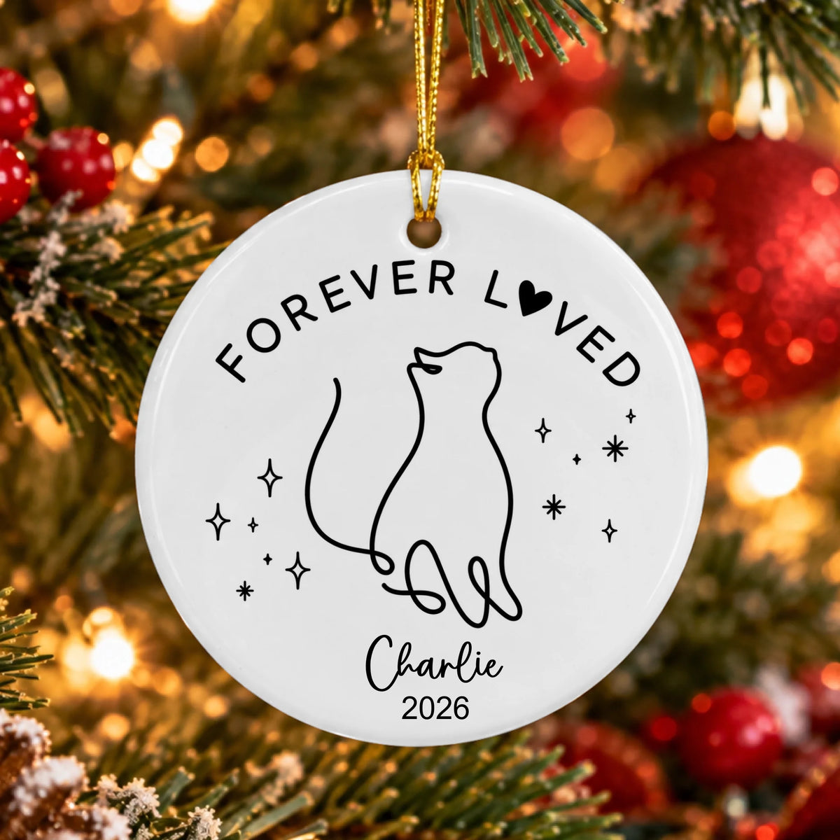 Pet Memorial - Personalized Ceramic Ornament - Pet Loss Gift Cat Memoria
