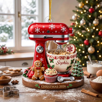 Mixing Up Christmas Memories - Personalized Ornament, Custom Stand Mixer Ornament, Baker Gift