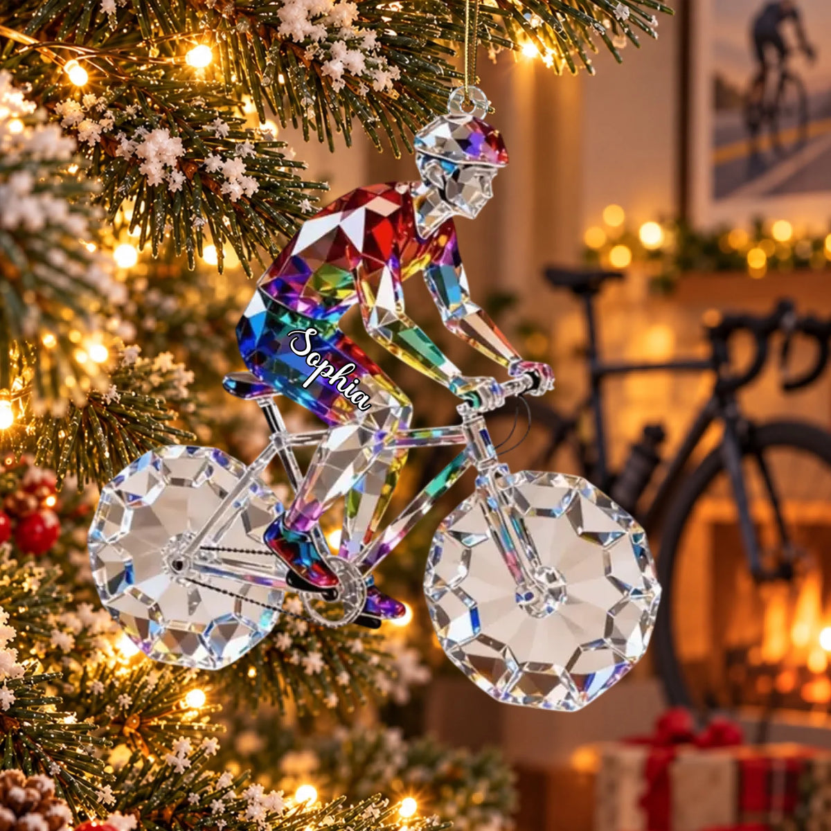 Personalized Bicycle Christmas Ornament - Custom 3D Ornament Keepsake Gift for Cycling Enthusiasts and Cyclists