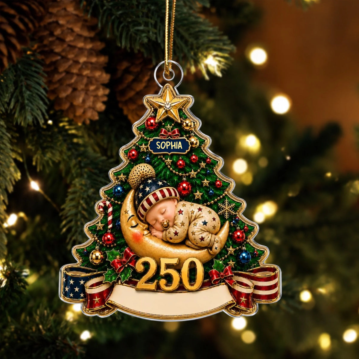 250 Baby’s First Christmas Christmas Tree Acrylic Ornament - Personalized Baby Christmas Gifts