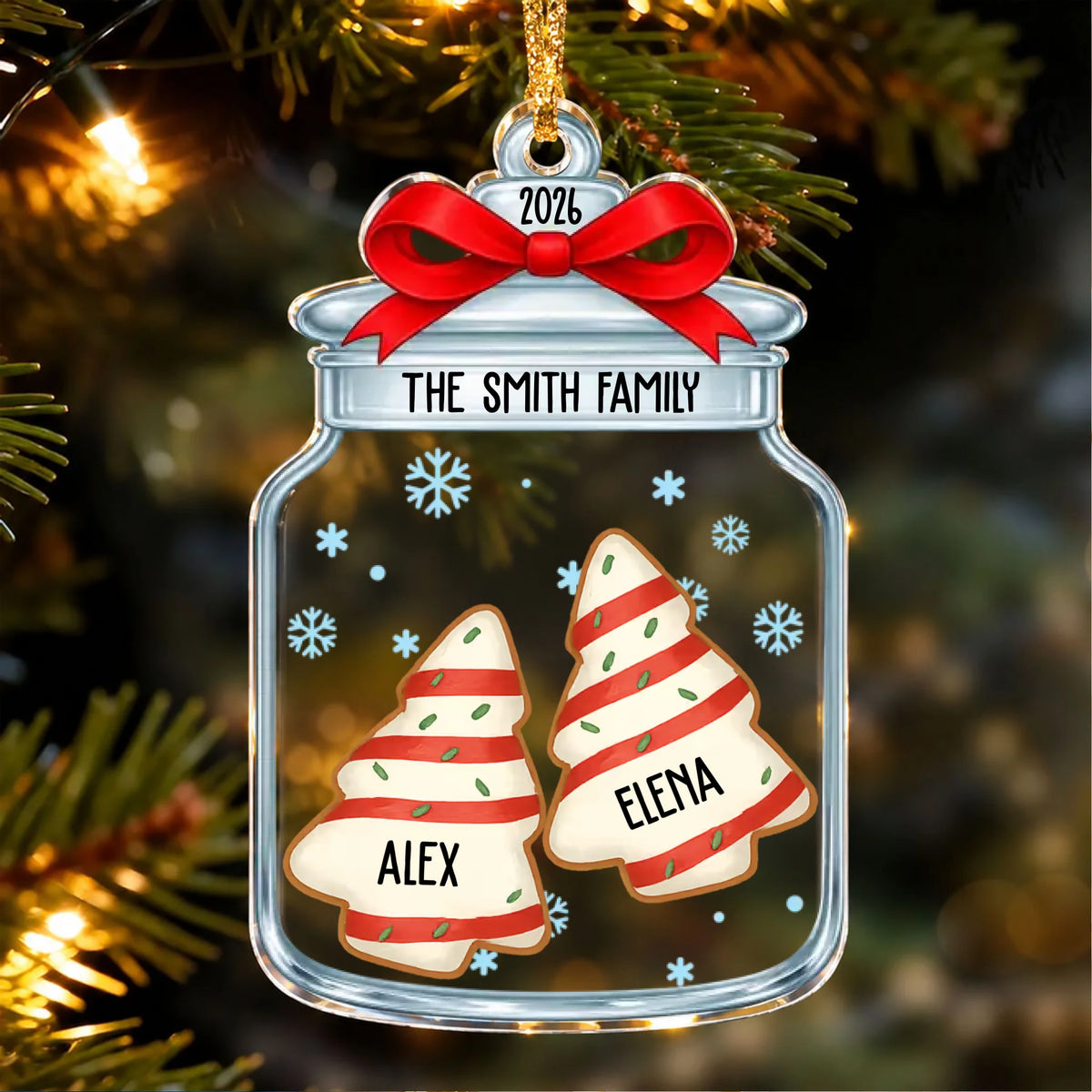 Christmas Ornaments Family Christmas Jar Custom Name - Personalized Acrylic Ornament