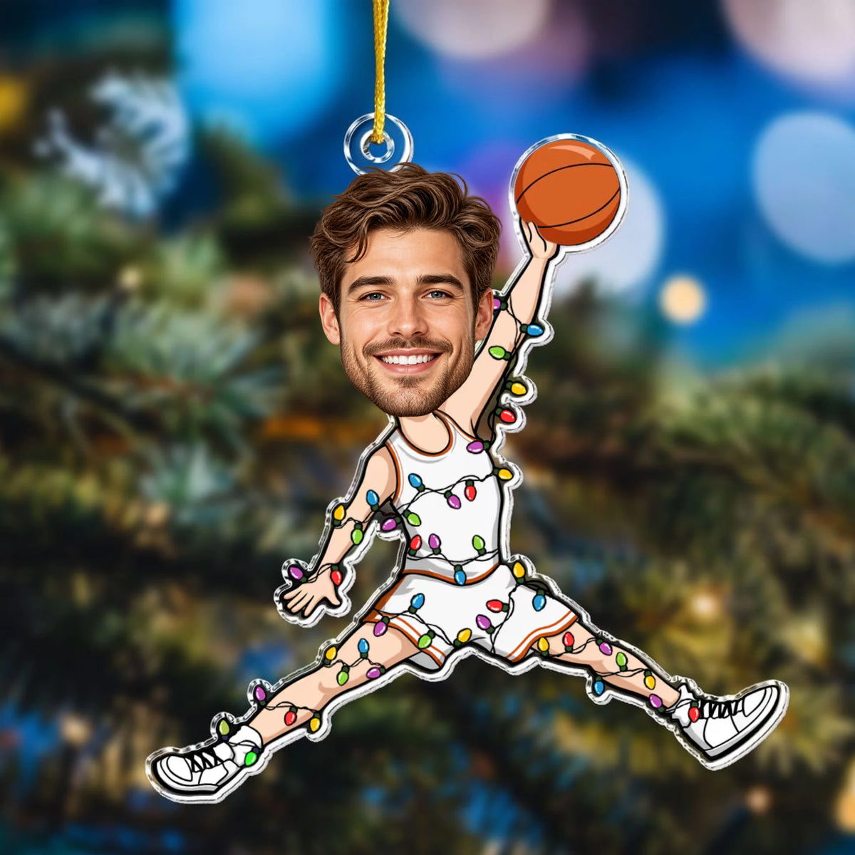 Basketball Players - Personalized Acrylic Photo Ornament
