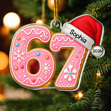 Custom '6 7' Six Seven Gen Z Gen Alpha Slang Meme For Kids Teenagers - Personalized Acrylic Ornament